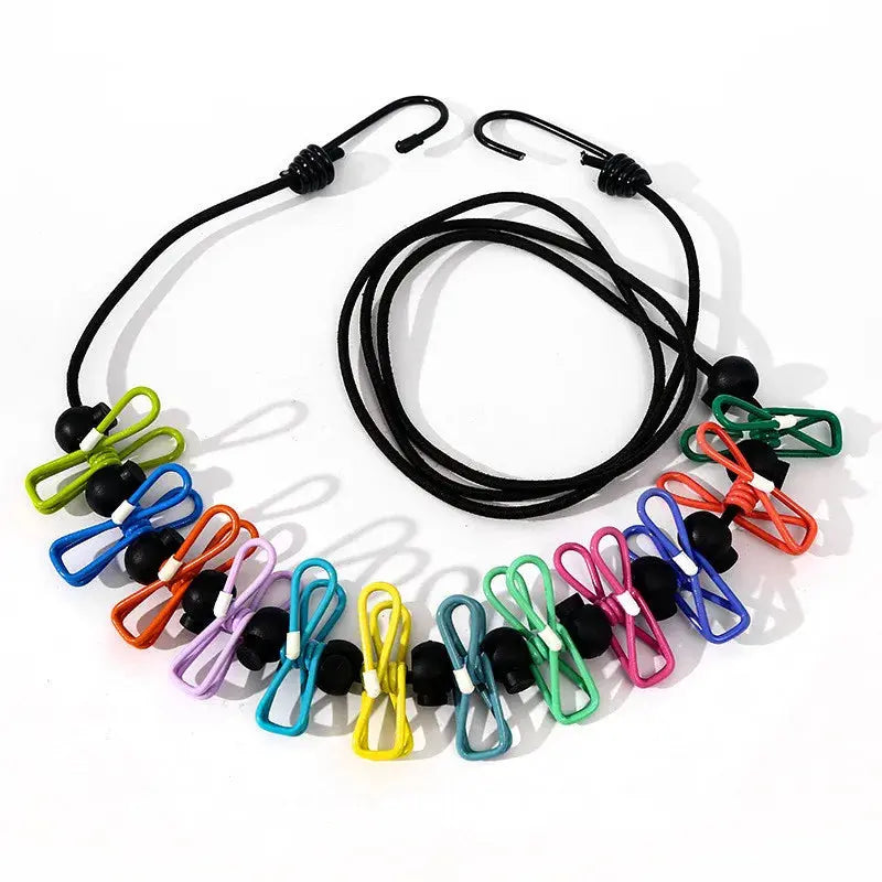 Portable Retractable Travel Clothesline 12 Clothes Clips for Indoor Laundry Drying line,Outdoor Camping Accessories PawLuxe