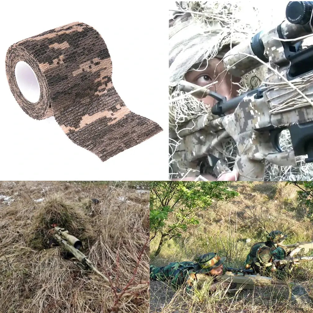 Camouflage Invisible Tape Camo Form Self Cling Camo Hunting Rifle Fabric Tape Wrap Camouflage Tape Outdoor Camping Accessories PawLuxe