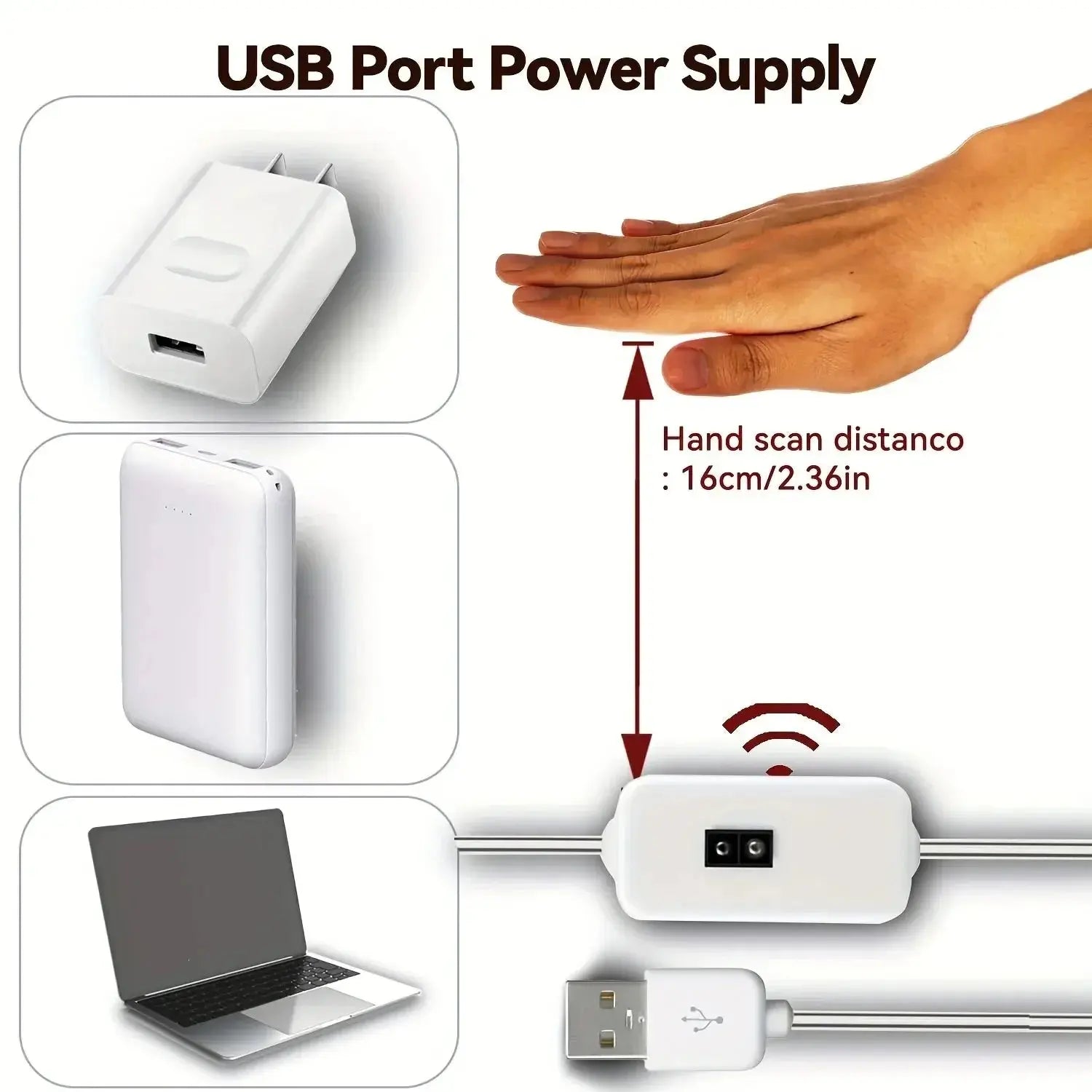 1M LED Night Lamp USB Motion Sensor Dimming LED Strip Lights Nightlights TV Backlight Kitchen Hand Sweep Waving Tape Diode PawLuxe