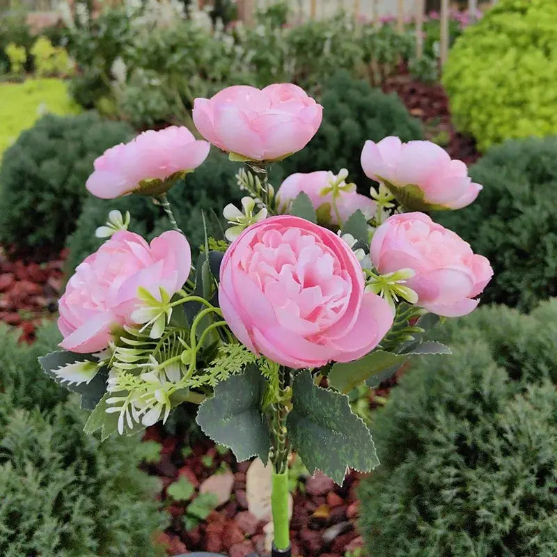 Solar Lights Outdoor, Solar Garden Lights, 7Head Camellia Flower Solar Light for Yard Lawn Garden Atmosphere Lighting Decoration PawLuxe